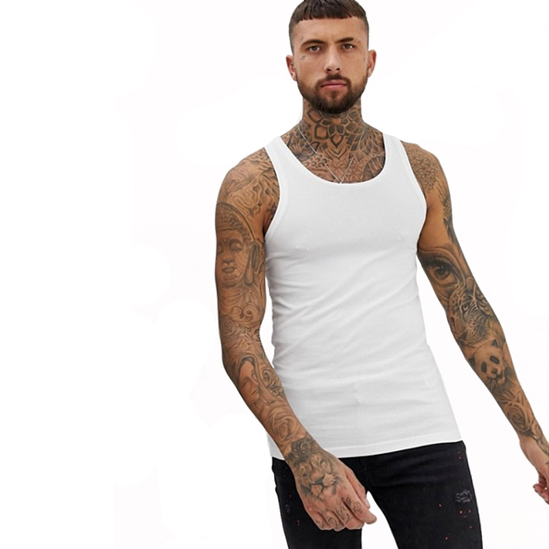 Wholesale Factory Price Print Logo Cotton Custom Mens Gym Tank Top