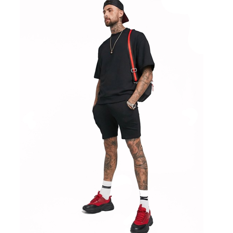 Mens Summer Short Sleeve Fitness Sports Tracksuit 