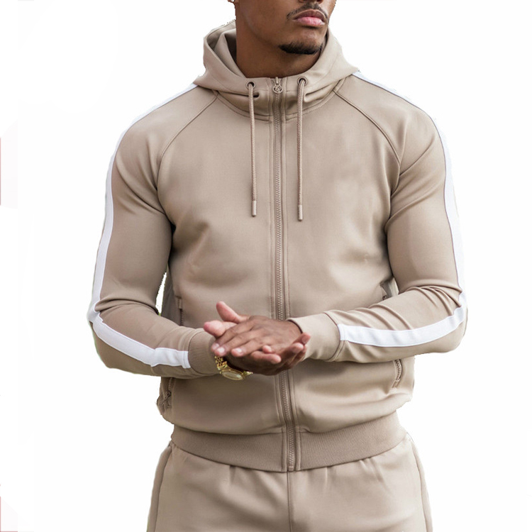 Men's Fleece Jacket and Joggers Pants Sweat Track Suit / Plain Sweat Suits Men Jogger Sweatpants / Cheap Mens Hoody Sports Suit 