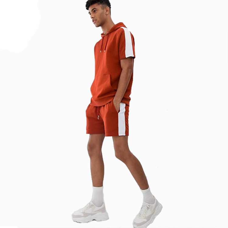 Guanghzou JWIN Custom Mens Short Sleeve Summer Tracksuits With Side Stripe