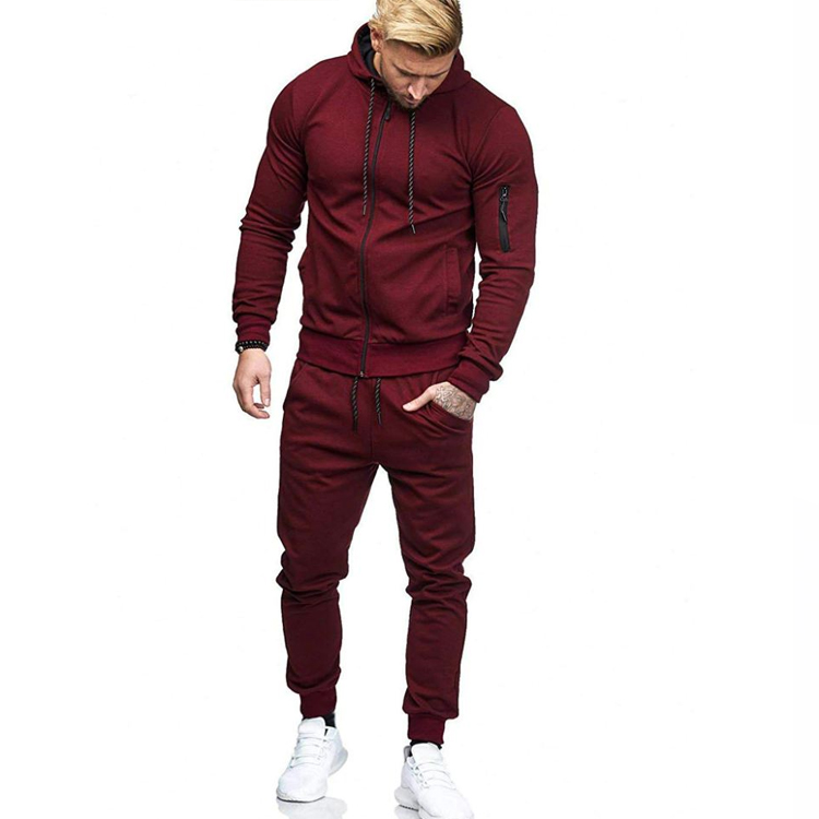 New deign 2019 Men tracksuit high quality workout hoodie and trouser slim fit Jogger pant for men 