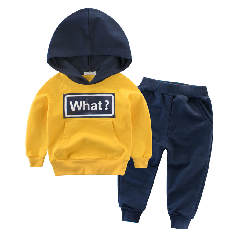 High quality Boutique Autumn hood tracksuits sports children school tracksuits top and pans
