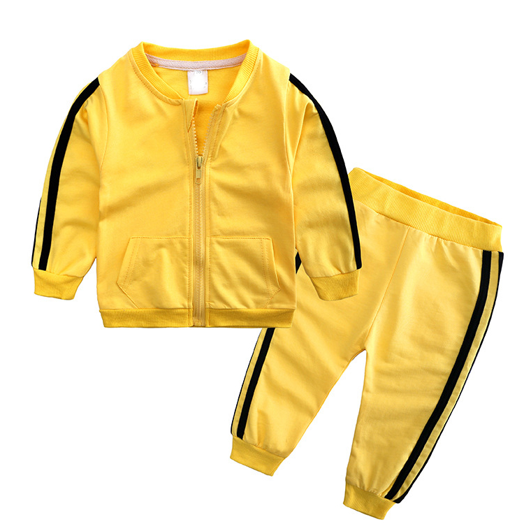 Infant Baby Kid Girls 2Pcs Outfit Cotton Long Sleeve Zipper Tops Sweatshirt Pants Tracksuits Clothes 