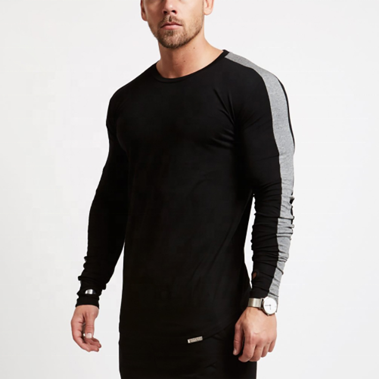 2019 custom mens fitness slim fit cotton elastane t shirt 