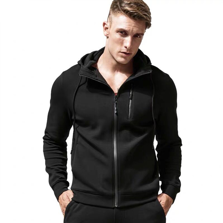High Quality Mens Workout Athletic Slim Fit Cotton Zipper Hoodie 