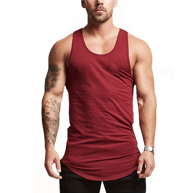 Bodybuilding Cotton Vest Fabric Men OEM Custom Gym Sports Tank Top 