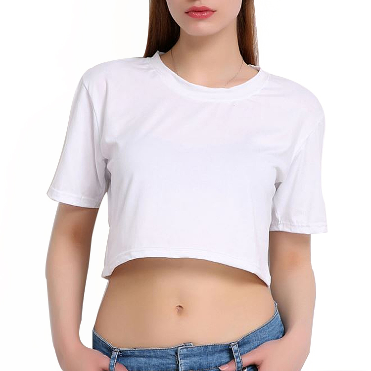 Fashion Crop Tee Gym Ftiness Yoga Sexy Crop Top T-Shirts Women 