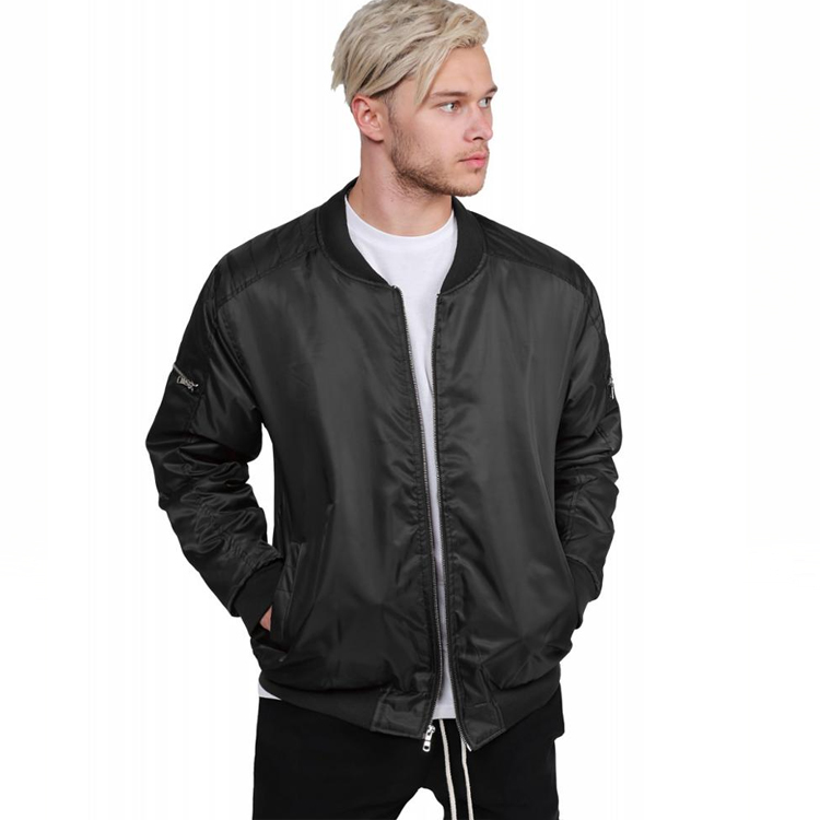 Men's Classic Style Zip up Winter Bomber Jacket With Sleeve Zips 