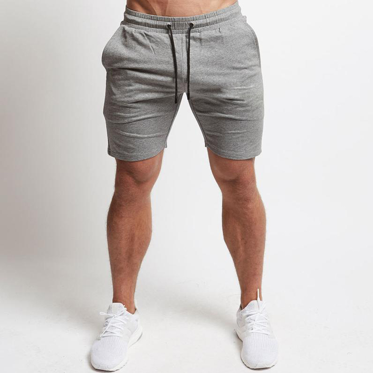 High quality men grey sweat shorts polyester cotton spandex gym workout shorts 