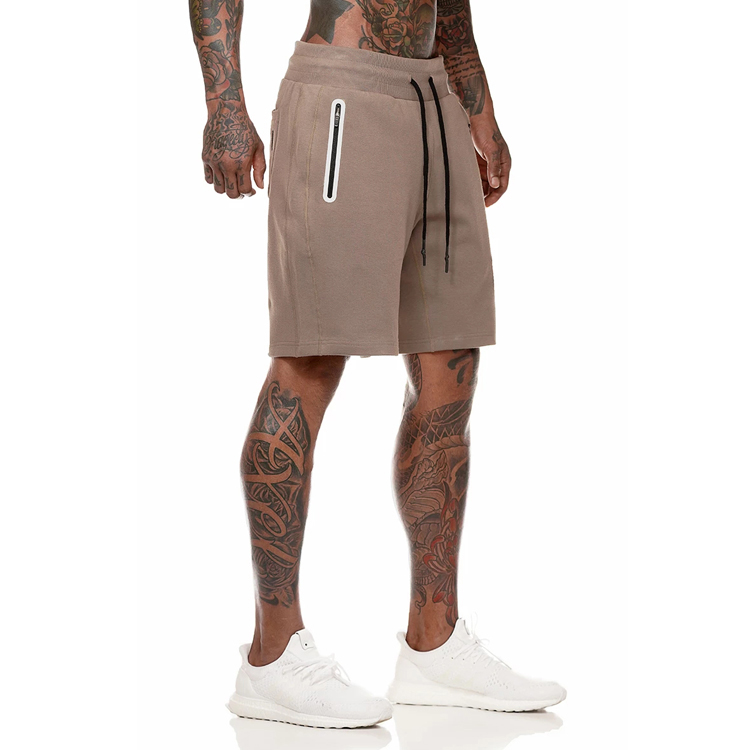 High performance training shorts men sport shorts for men with zip pocket mens cotton shorts