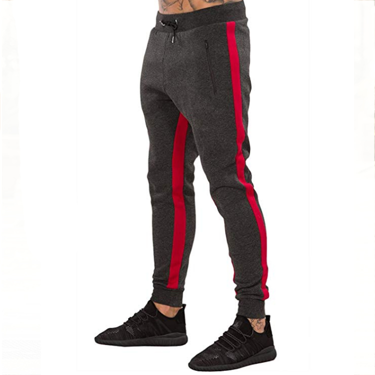 Slim Fit Workout Running Sweatpants Mens Jogger Pants with Zipper Pockets