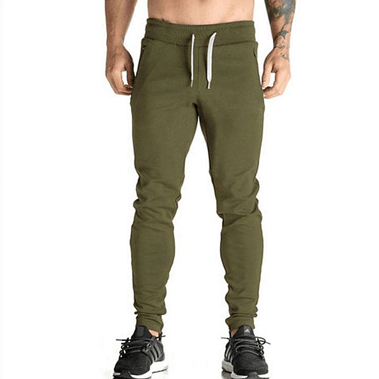 Mens Zip Jogger Trousers Casual Gym Fitness Tracksuit Slim Fit Sweat Pants